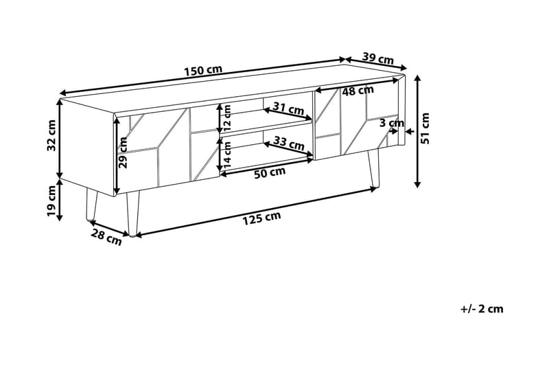 Magarian TV-Benk 150 cm - Tre/Natur - TV-benk & mediabenk