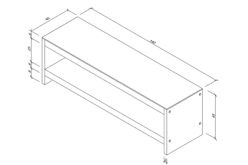 Malmby TV-benk 140 cm - Brun - TV-benk & mediabenk