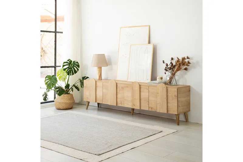 Malpani TV-benk 180 cm, Eik