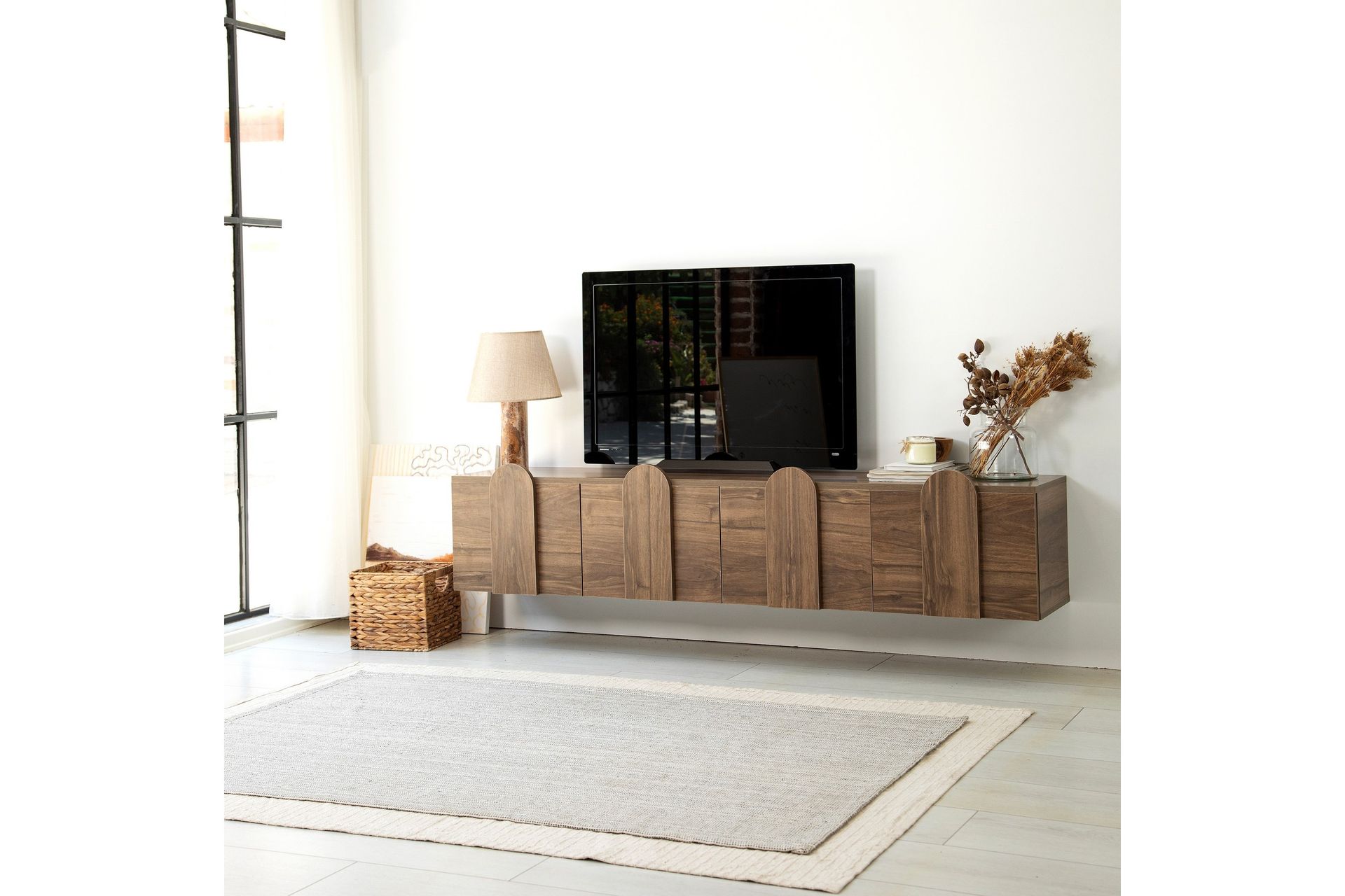 Malpani TV-benk 180 cm - Valnøtt - Møbler - Mediamøbel & tv møbel - TV-benk & mediabenk