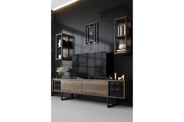 Manchan TV-benk 180 cm - Valnøtt/Svart - Møbler - Mediamøbel & tv møbel - TV-benk & mediabenk