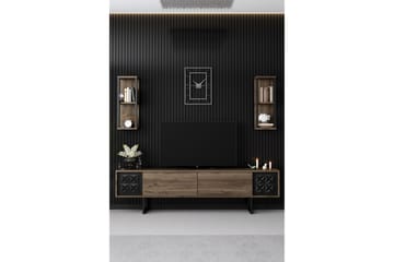 Manchan TV-benk 180 cm - Valnøtt/Svart - Møbler - Mediamøbel & tv møbel - TV-benk & mediabenk