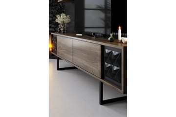 Manchan TV-benk 180 cm - Valnøtt/Svart - Møbler - Mediamøbel & tv møbel - TV-benk & mediabenk