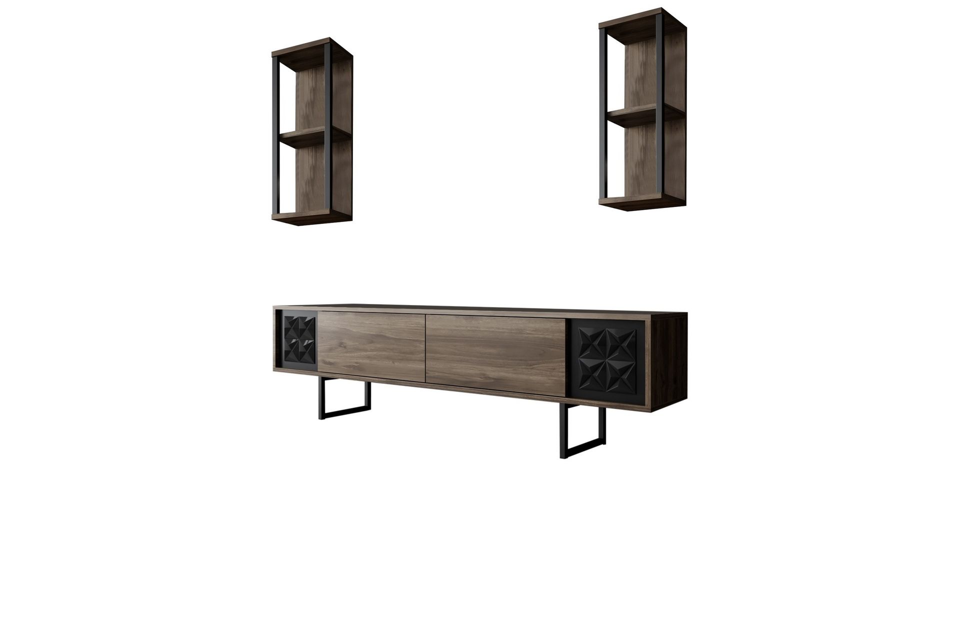 Manchan TV-benk 180 cm - Valnøtt/Svart - Møbler - Mediamøbel & tv møbel - TV-benk & mediabenk