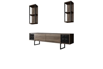 Manchan TV-benk 180 cm - Valnøtt/Svart - Møbler - Mediamøbel & tv møbel - TV-benk & mediabenk