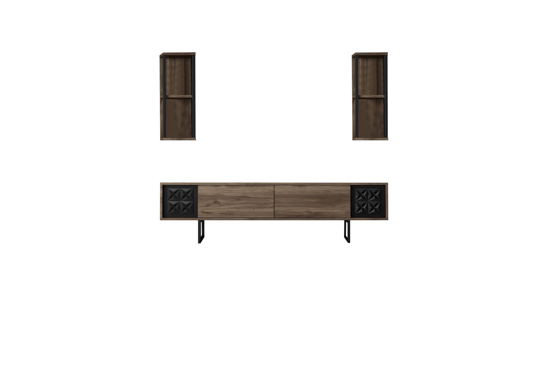 Manchan TV-benk 180 cm - Valnøtt/Svart - Møbler - Mediamøbel & tv møbel - TV-benk & mediabenk