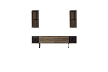 Manchan TV-benk 180 cm - Valnøtt/Svart - Møbler - Mediamøbel & tv møbel - TV-benk & mediabenk