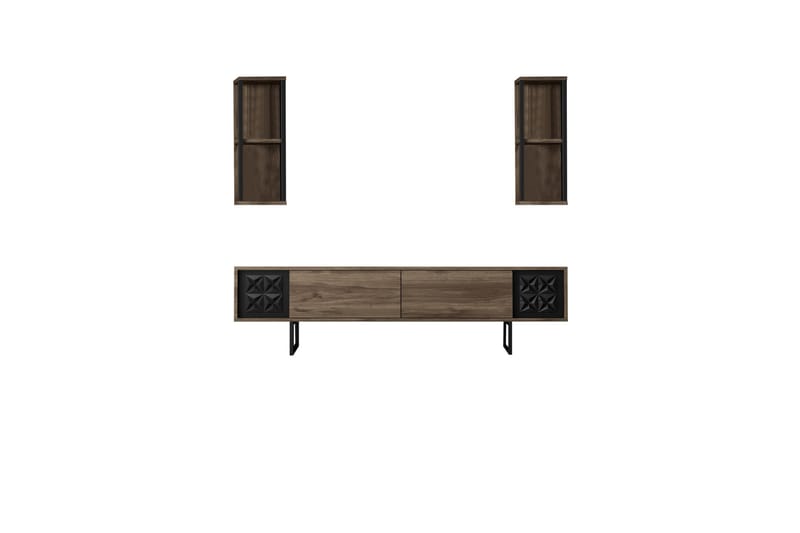 Manchan TV-benk 180 cm - Valnøtt/Svart - Møbler - Mediamøbel & tv møbel - TV-benk & mediabenk