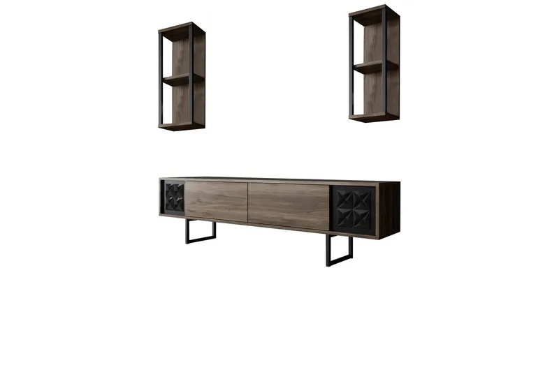 Manchan TV-benk 180 cm - Valnøtt/Svart - Møbler - Mediamøbel & tv møbel - TV-benk & mediabenk