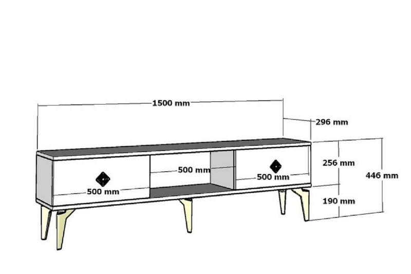 Mangla TV-benk 150 cm - Hvit/Grå - TV-benk & mediabenk