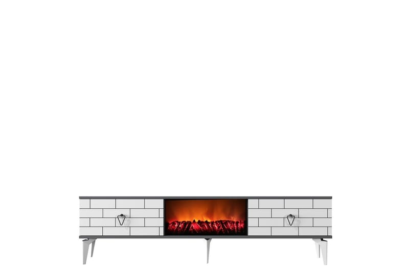 Mangla TV-benk 150 cm - Hvit/Grå - Møbler - Mediamøbel & tv møbel - TV-benk & mediabenk