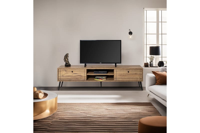Manit TV-benk 180 cm - Brun/Svart - Møbler - Mediamøbel & tv møbel - TV-benk & mediabenk