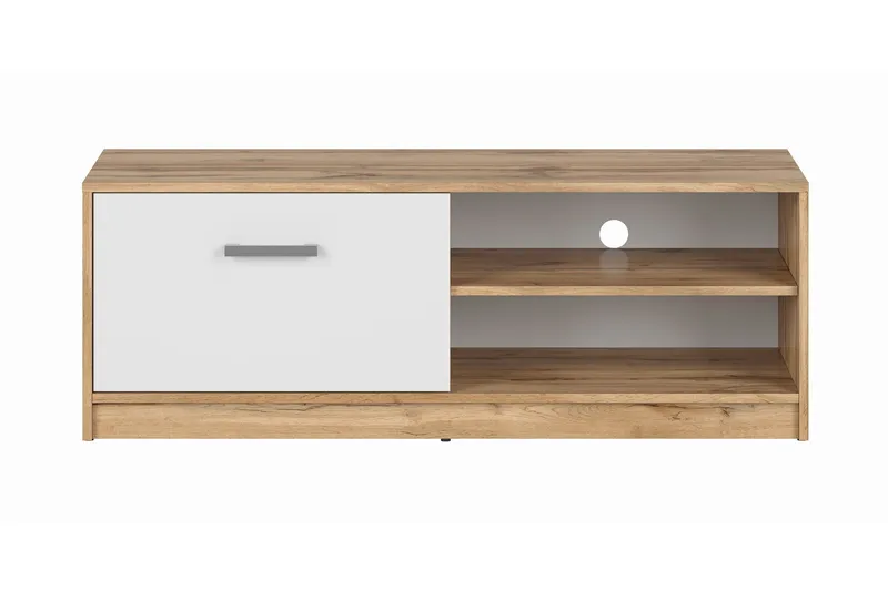 Matos TV-benk 118,5 cm - Tre/Natur/Hvit - Møbler - Mediamøbel & tv møbel - TV-benk & mediabenk
