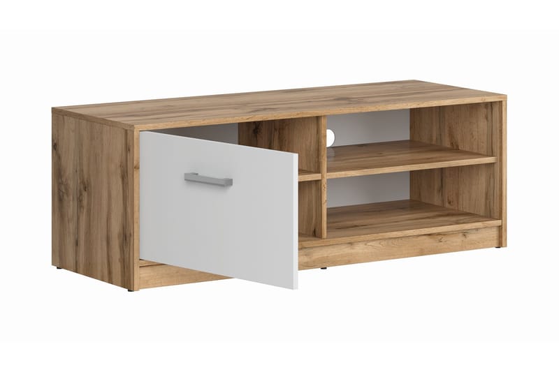 Matos TV-benk 118,5 cm - Tre/Natur/Hvit - Møbler - Mediamøbel & tv møbel - TV-benk & mediabenk