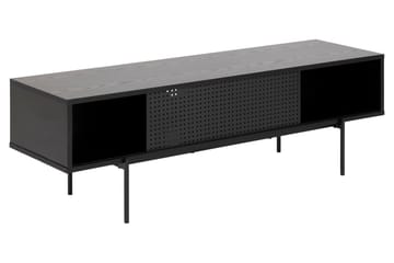 Mehoopany Gulvstående TV-benk 140 cm med Oppbevaring i Malt Tre - Svart - Møbler - Mediamøbel & tv møbel - TV-benk & mediabenk