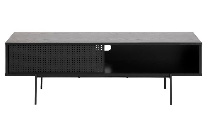 Mehoopany Gulvstående TV-benk 140 cm med Oppbevaring i Malt Tre - Svart - Møbler - Mediamøbel & tv møbel - TV-benk & mediabenk