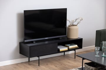 Mehoopany Gulvstående TV-benk 140 cm med Oppbevaring i Malt Tre - Svart - Møbler - Mediamøbel & tv møbel - TV-benk & mediabenk
