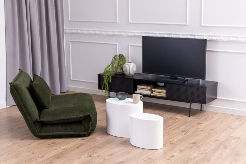 Mehoopany Gulvstående TV-benk 180 cm med Oppbevaring i Mørkt Tre - Svart - Møbler - Mediamøbel & tv møbel - TV-benk & mediabenk