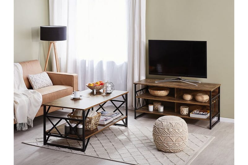 Melnychuk TV-benk 120 cm - Brun - Møbler - Mediamøbel & tv møbel - TV-benk & mediabenk