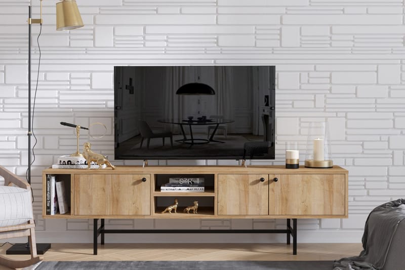 Melsliden TV-benk 180 cm - Brun - Møbler - Mediamøbel & tv møbel - TV-benk & mediabenk