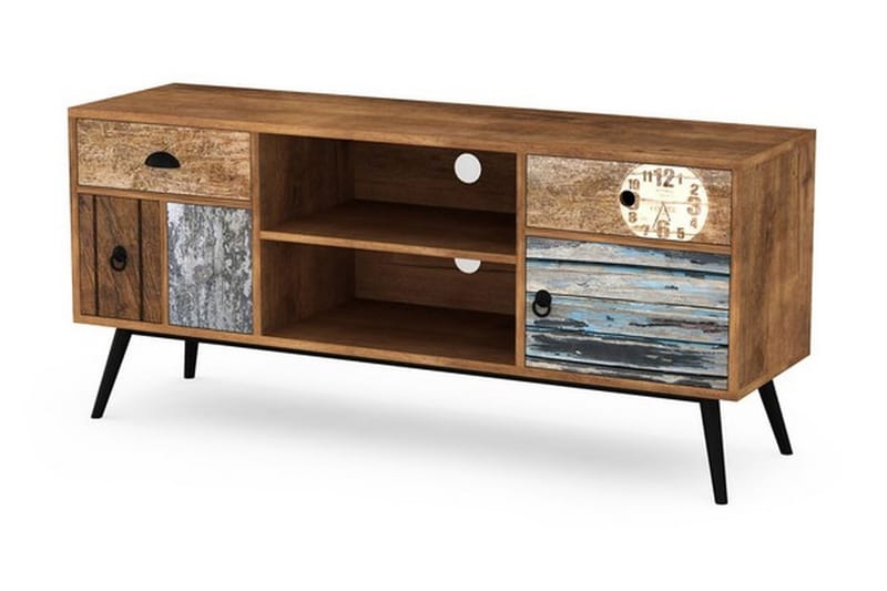Mezo TV-benk 120 cm - Tre/Flerfarget - Møbler - Mediamøbel & tv møbel - TV-benk & mediabenk