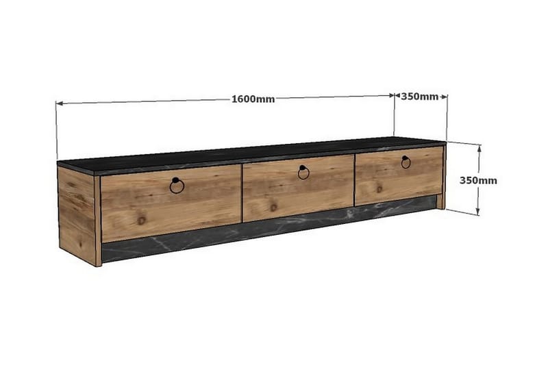 Mezydlo TV-Benk 160 cm - Valnøtt|Svart - Møbler - Mediamøbel & tv møbel - TV-benk & mediabenk