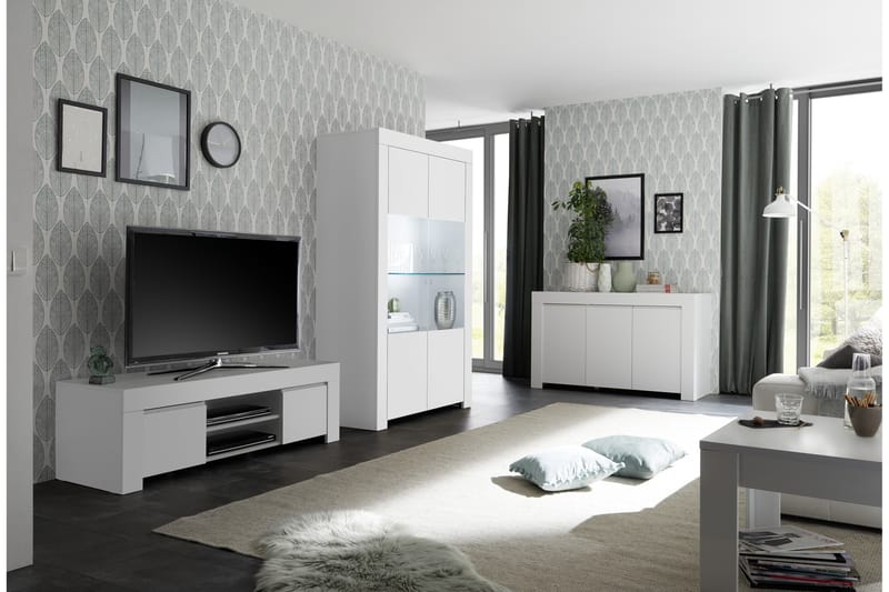 Midas TV-benk 138 cm - Hvit - Møbler - Mediamøbel & tv møbel - TV-benk & mediabenk