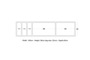 Midelt Tv-benk 150 cm - Antrasitt/Natur - Møbler - Mediamøbel & tv møbel - TV-benk & mediabenk