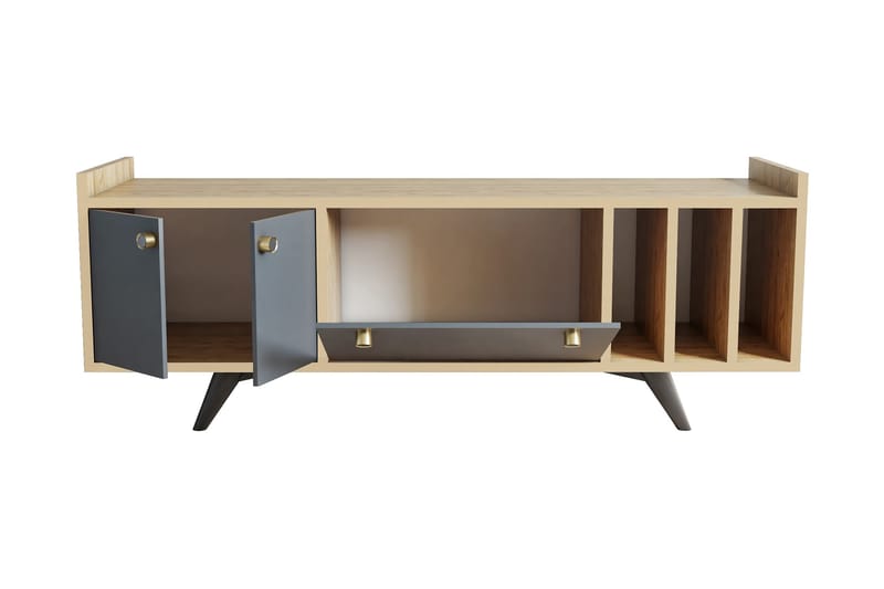 Midelt Tv-benk 150 cm - Antrasitt/Natur - Møbler - Mediamøbel & tv møbel - TV-benk & mediabenk