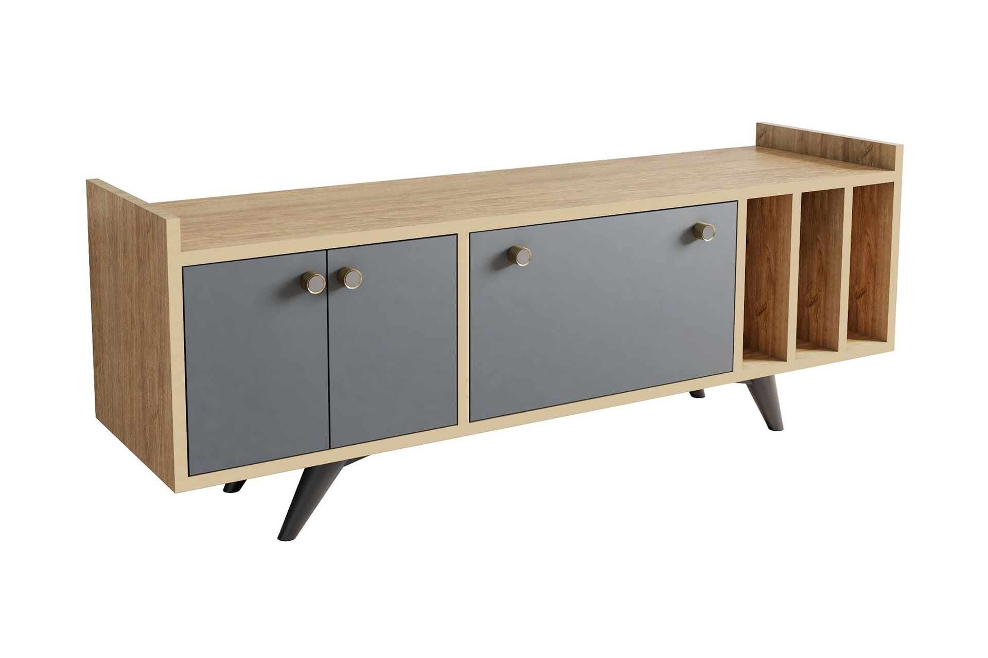 Midelt Tv-benk 150 cm - Antrasitt/Natur