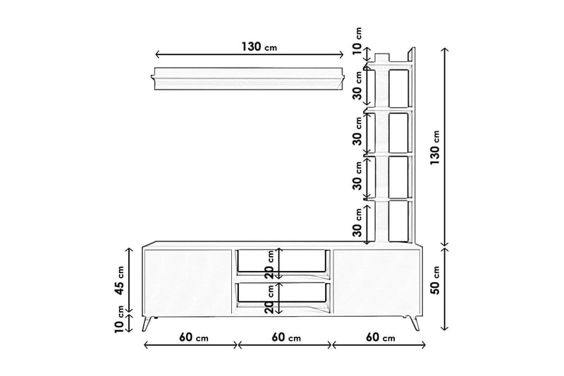 Milandes TV-benk 180 cm - Hvit - Møbler - Mediamøbel & tv møbel - TV-benk & mediabenk