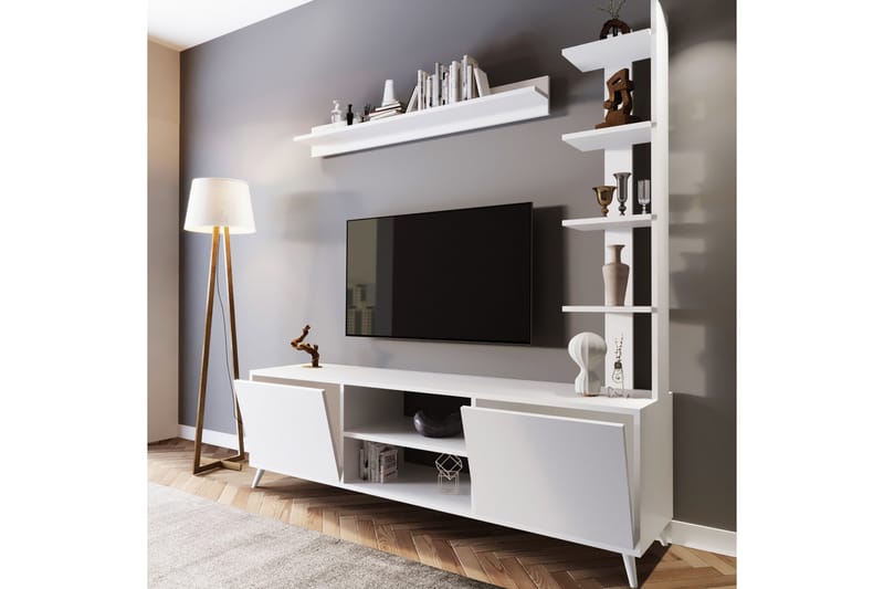 Milandes TV-benk 180 cm - Hvit - Møbler - Mediamøbel & tv møbel - TV-benk & mediabenk