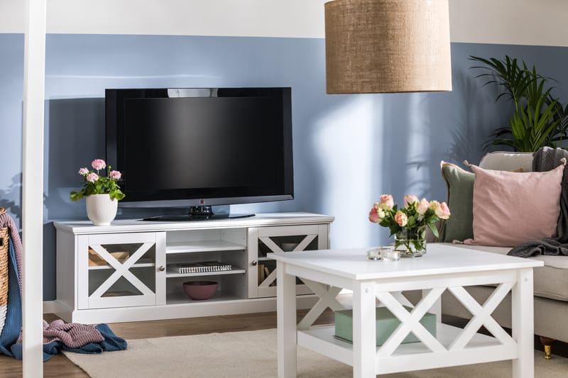 Milla TV-benk 150 cm - Matt Hvit - Møbler - Mediamøbel & tv møbel - TV-benk & mediabenk