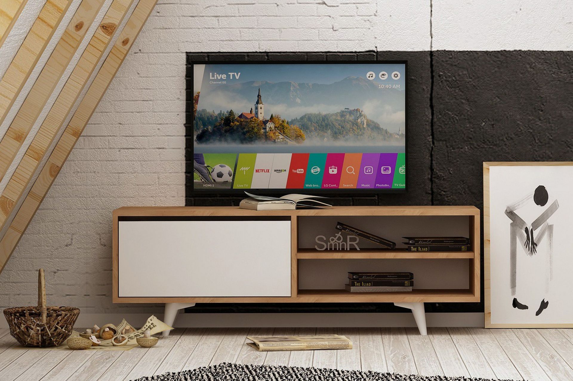 Mod Design Mediaoppbevaring 120 cm - Tre/Hvit - Møbler - Mediamøbel & tv møbel - TV-benk & mediabenk