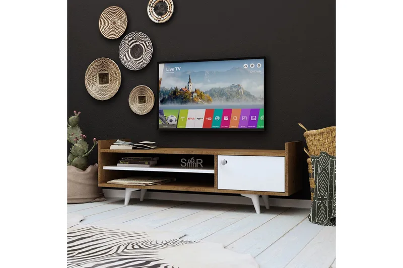 Mod Design TV-benk 120 cm - Tre/Hvit - Møbler - Mediamøbel & tv møbel - TV-benk & mediabenk