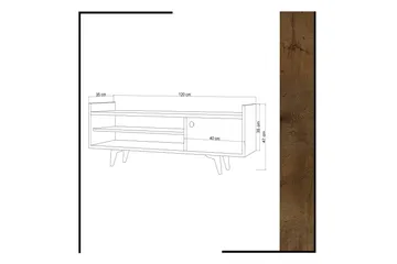 Mod Design TV-benk 120 cm - Tre/Hvit - Møbler - Mediamøbel & tv møbel - TV-benk & mediabenk