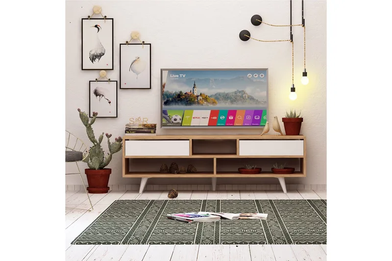 Mod Design TV-benk 140 cm - Brun/Hvit - Møbler - Mediamøbel & tv møbel - TV-benk & mediabenk