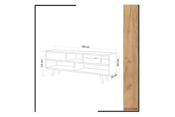 Mod Design TV-benk 140 cm - Brun/Hvit - Møbler - Mediamøbel & tv møbel - TV-benk & mediabenk
