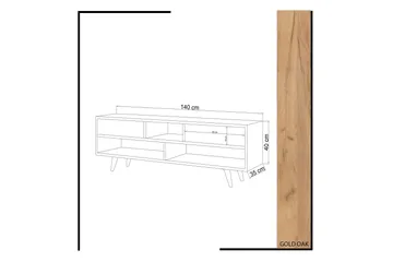 Mod Design TV-benk 140 cm - Hvit/Brun - Møbler - Mediamøbel & tv møbel - TV-benk & mediabenk