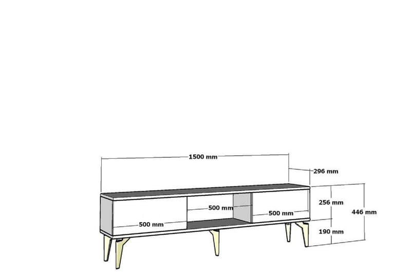 Mula TV-benk 150 cm - Hvit - TV-benk & mediabenk