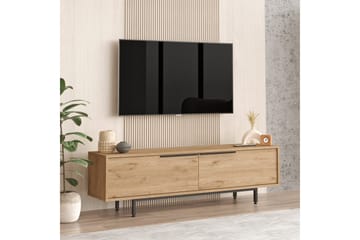 Munish Gulvstående TV-benk 160 cm med Oppbevaring i Valnøtt - Brun - Møbler - Mediamøbel & tv møbel - TV-benk & mediabenk