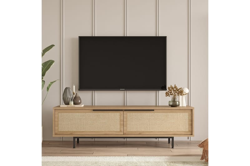 Munish TV-benk 160 cm - Eik/Valnøtt - Møbler - Mediamøbel & tv møbel - TV-benk & mediabenk