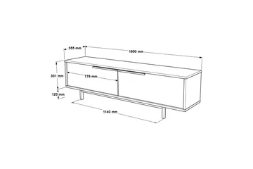 Munish TV-benk 160 cm - Eik/Valnøtt - Møbler - Mediamøbel & tv møbel - TV-benk & mediabenk