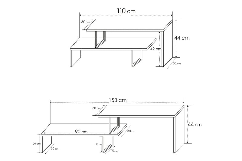 Myrvallen TV-Benk 120 cm - Svart/Brun - Møbler - Mediamøbel & tv møbel - TV-benk & mediabenk