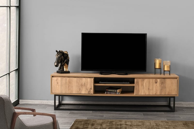 Myrvallen TV-Benk 180 cm - Svart/Brun - Møbler - Mediamøbel & tv møbel - TV-benk & mediabenk