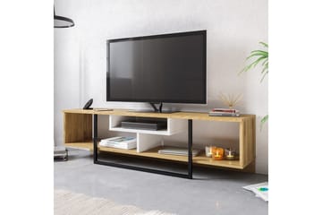 Naftali TV-benk 149 cm - Hvit/Svart/Eik - Møbler - Mediamøbel & tv møbel - TV-benk & mediabenk