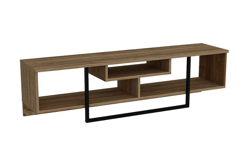 Naftali TV-Benk 149 cm, Valnøtt|Svart