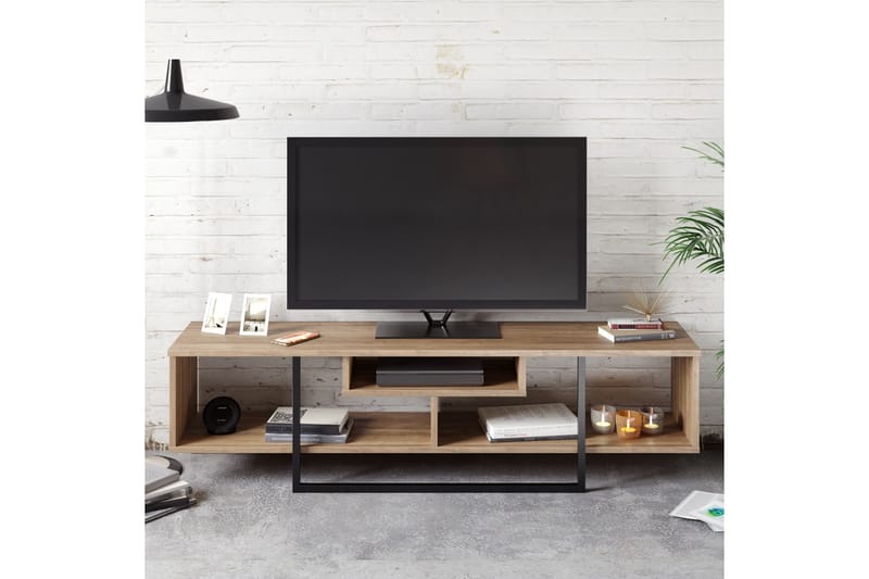 Naftali TV-Benk 149 cm - Valnøtt|Svart - Møbler - Mediamøbel & tv møbel - TV-benk & mediabenk