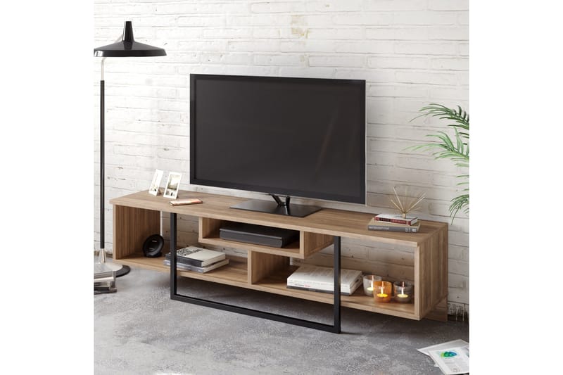 Naftali TV-Benk 149 cm - Valnøtt|Svart - Møbler - Mediamøbel & tv møbel - TV-benk & mediabenk