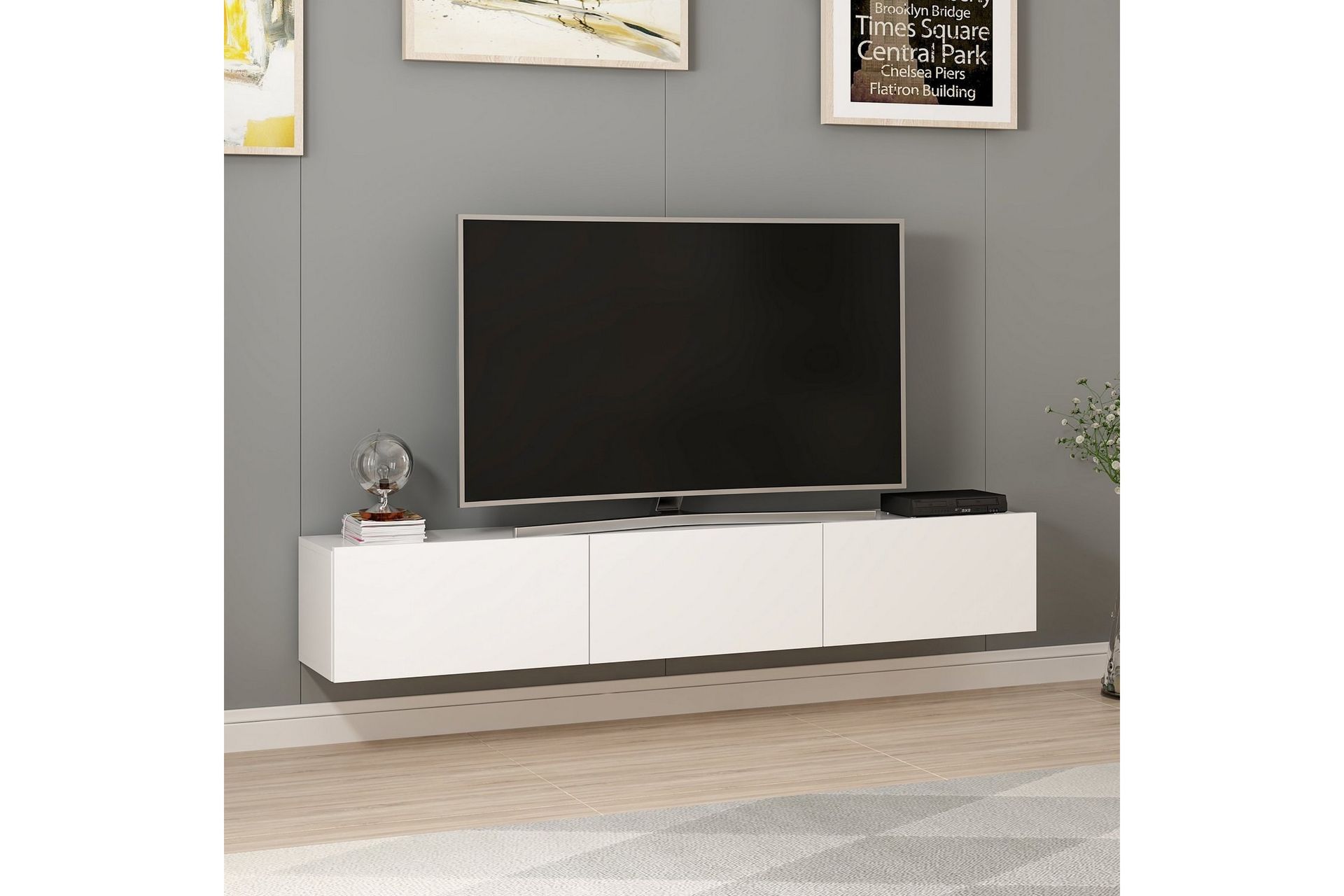 Nako TV-benk 180 cm - Hvit - Møbler - Mediamøbel & tv møbel - TV-benk & mediabenk